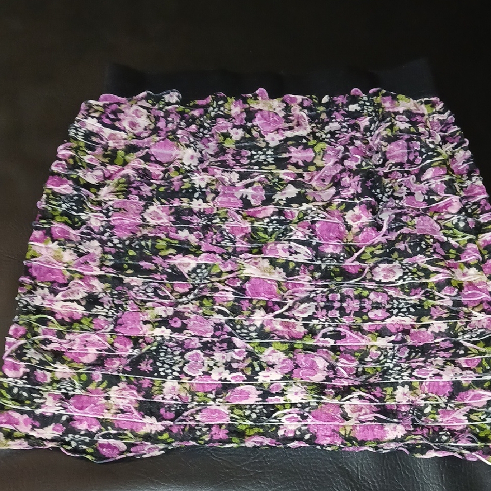 Floral Black and Pink Skirt